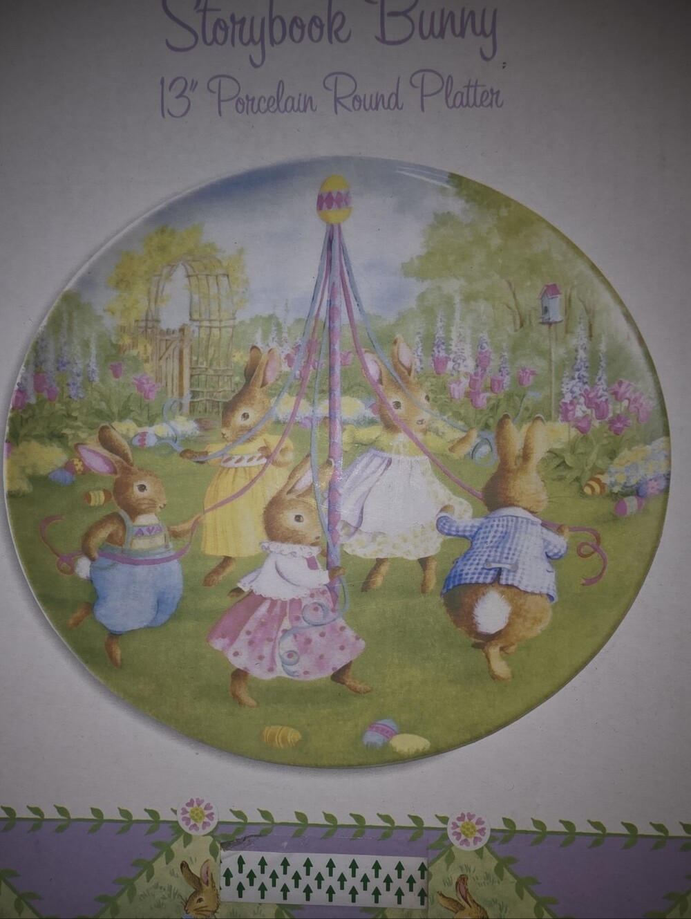 13 Inch Bunny Mayday Serving Platter Never Used